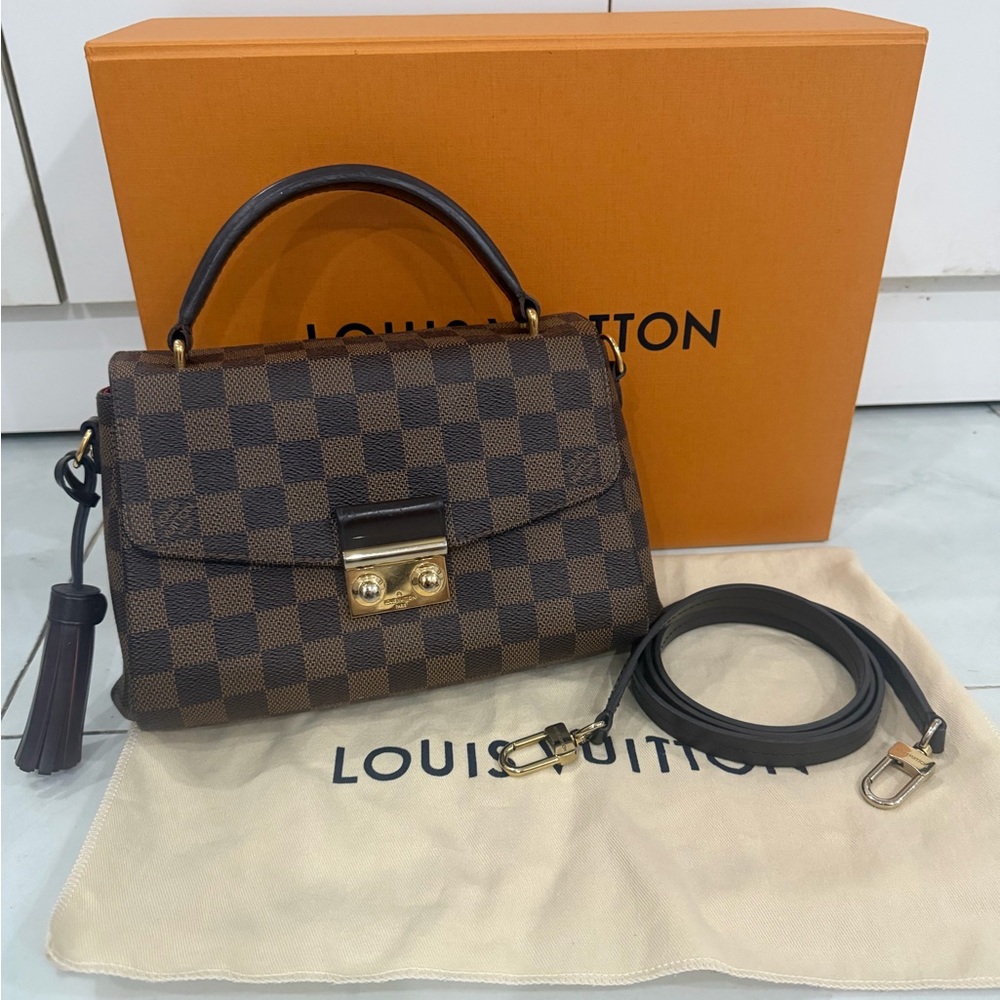 Louis Vuitton Dark Brown croisette microchipped